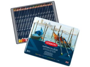 Akvarellblyanter Derwent i metallboks - 24 stk i metallboks