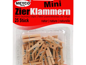 Mini klesklyper 25 mm naturfarget,  25 stk